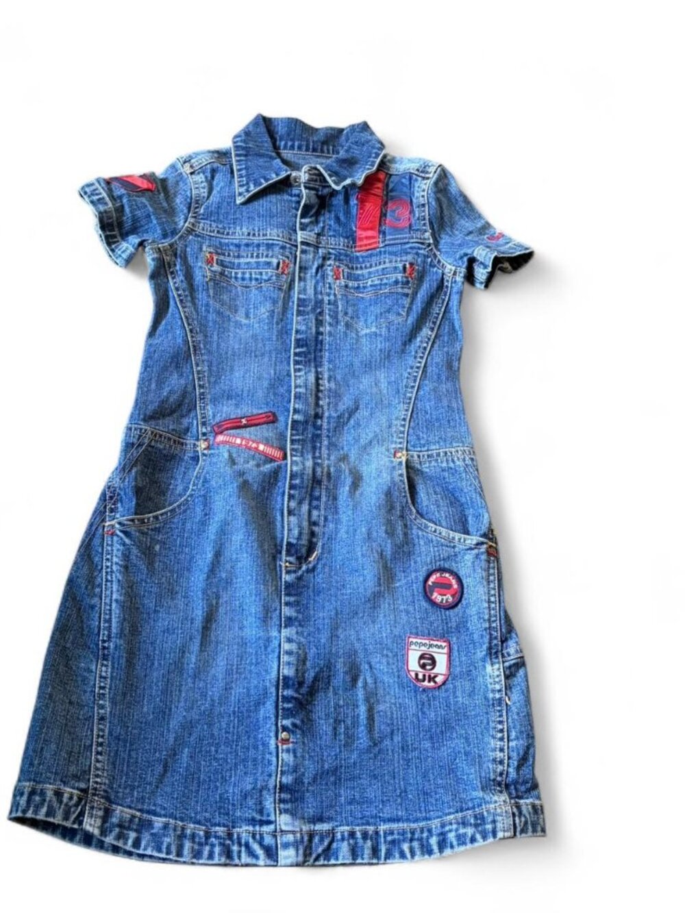Vintage y2k 90s Pepe jeans London girls denim jeans dress   Size 8   Cute girls